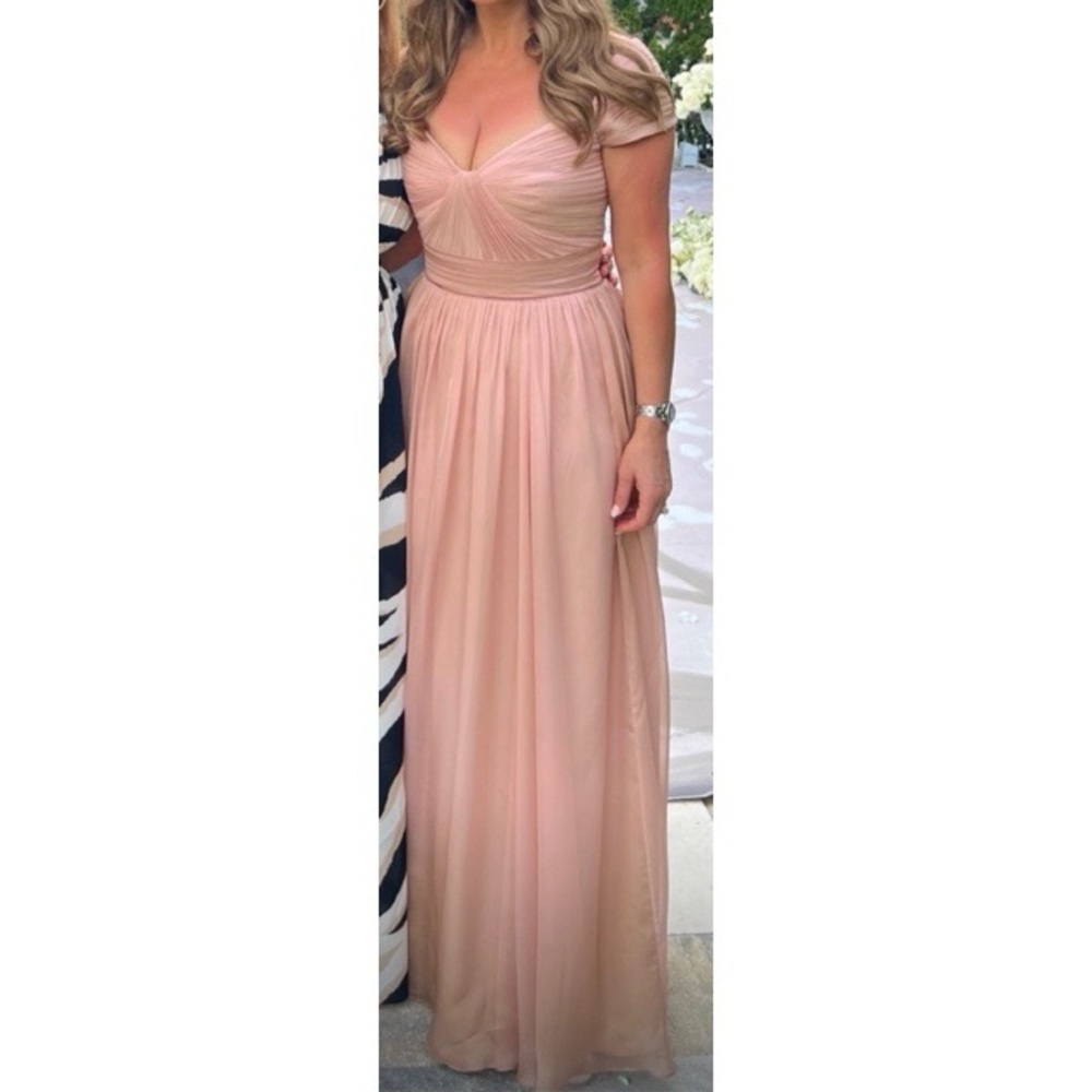 Elie Saab Pink Flutter Sleeve Gown